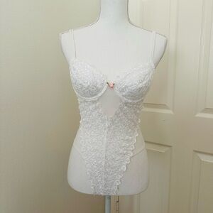 Victoria's Secret White Lace Thong Teddy